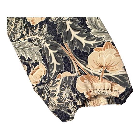 NWT Women's LOFT Petite Long Sleeve Dress Size 10P Navy Beige Floral - Picture 4 of 10